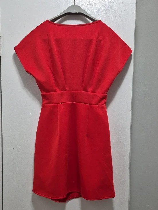 ASOS Red Wrap-Front Mini Dress - Picture 3 of 4